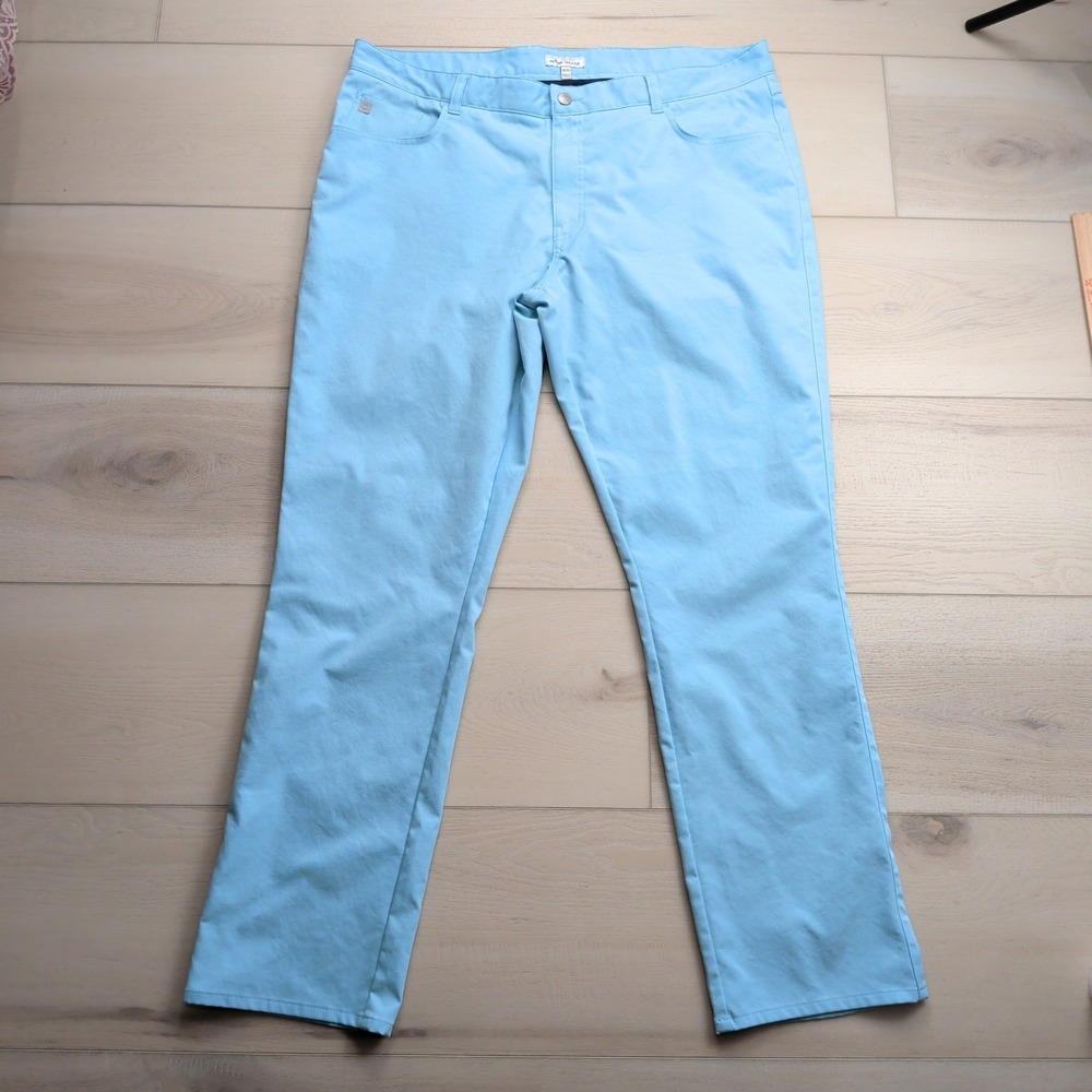 Peter Millar Mens EB66 Performance Five-Pocket Pants Mens 40x32 Light Blue Golf